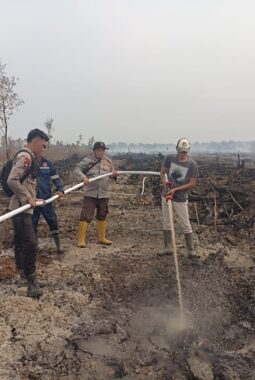 Polsek Tungkal Ilir Ground Check Hotspot di Teluk Tenggulang, Situasi Terkendali